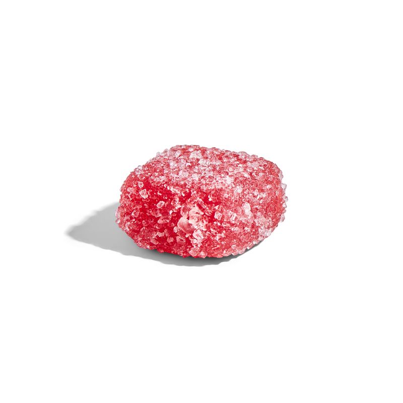 One loose strawberry flavoured Solgar U-Cubes Children's Multi-Vitamin and Mineral Gummy