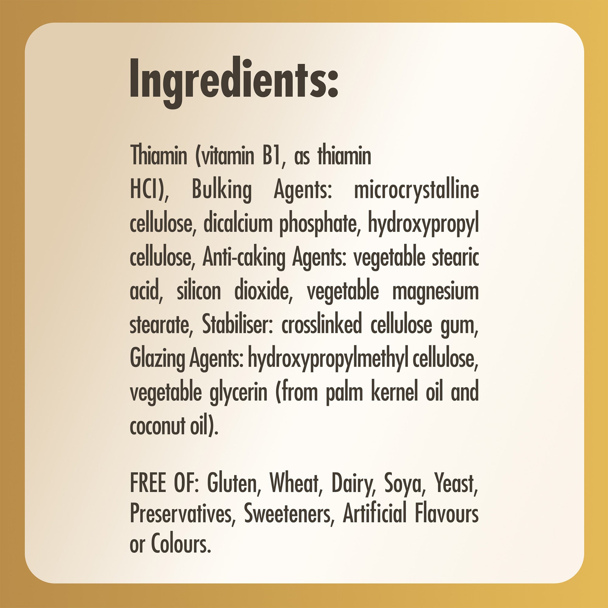 Vitamin B1 (Thiamin) 500 mg Tablets  - Pack of 100