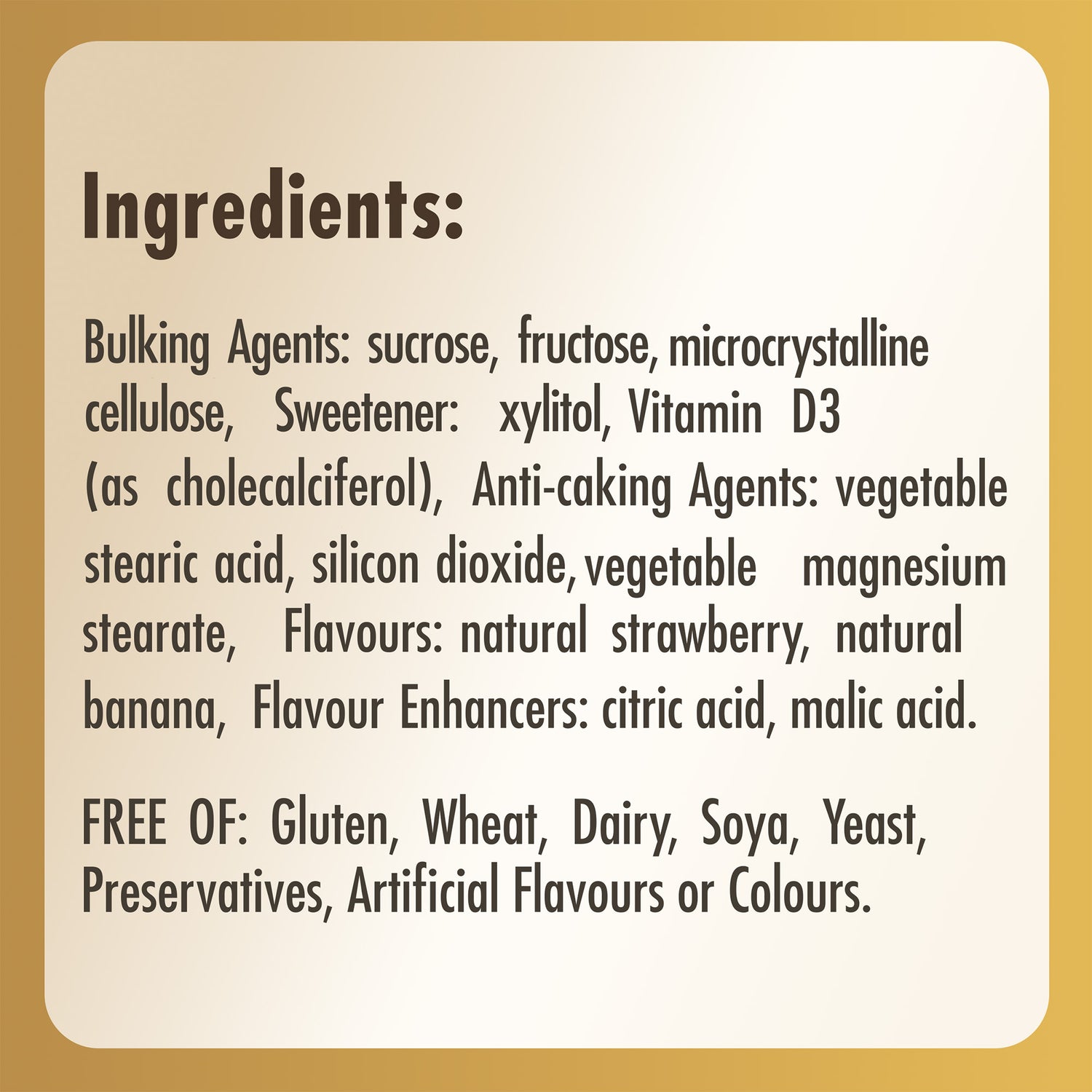 Vitamin D3 1000 IU (25 mcg) Chewable Tablets - Pack of 100