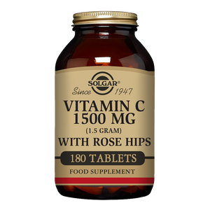 Vitamin C 1500 mg (1.5 grams) with Rose Hips Tablets - Pack of 180