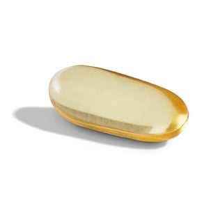 Singular Solgar Fish Oil Concentrate 1000 mg softgel on a white surface